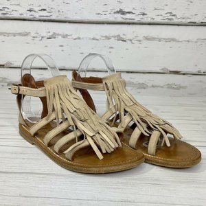 K. JACQUES Fringe Suede Fregate Sandals Size 6.5 U